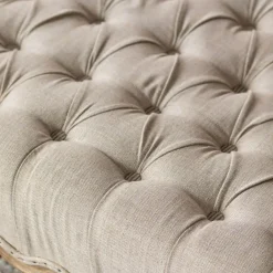 Graham & Green Benches & Ottomans|Ottomans & Benches<Aalis Natural Linen Ottoman