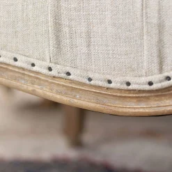 Graham & Green Benches & Ottomans|Ottomans & Benches<Aalis Natural Linen Ottoman