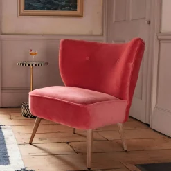 Graham & Green Cocktail Chairs<Alpana Coral Velvet Cocktail Chair