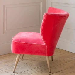 Graham & Green Cocktail Chairs<Alpana Coral Velvet Cocktail Chair