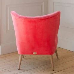 Graham & Green Cocktail Chairs<Alpana Coral Velvet Cocktail Chair