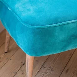 Graham & Green Cocktail Chairs<Alpana Teal Velvet Cocktail Chair