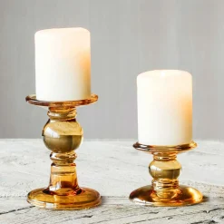 Graham & Green Candle Holders & Candles<Amber Glass Candle Holders