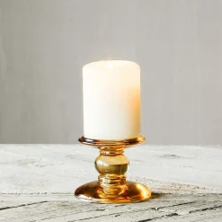 Graham & Green Candle Holders & Candles<Amber Glass Candle Holders