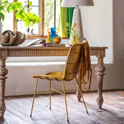 Graham & Green Dining Chairs<Ansel Yellow Rattan Chair