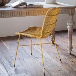 Graham & Green Dining Chairs<Ansel Yellow Rattan Chair