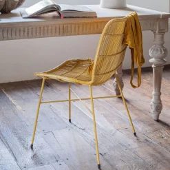 Graham & Green Dining Chairs<Ansel Yellow Rattan Chair