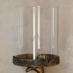 Graham & Green Candle Holders & Candles<Antique Brass Flamingo Candle Holder