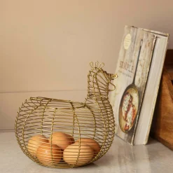 Graham & Green Kitchen Accessories<Antique Brass Hen Basket