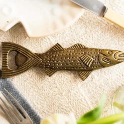 Graham & Green Outdoor Dining|Barware<Antiqued Brass Fish Bottle Opener