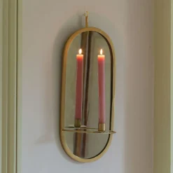 Graham & Green Candle Holders & Candles|Wall Mirrors<Antiqued Brass Mirror Candle Holder