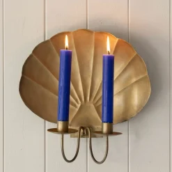 Graham & Green Candle Holders & Candles|Wall Lights & Sconces<Antiqued Brass Shell Wall Sconce