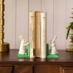 Graham & Green Bookends & Paperweights<Antiqued Cast Iron White Rabbit Bookends