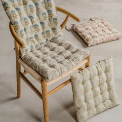 Graham & Green Seat Pads & Bed Rolls|Seat Pads & Bed Rolls<Antiqued Floral Block Printed Seat Pads
