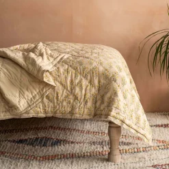 Graham & Green Quilts & Bedding<Antiqued Floral Block Printed Quilts
