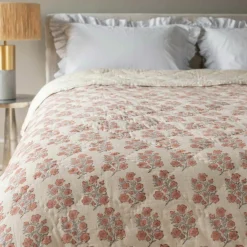 Graham & Green Quilts & Bedding<Antiqued Floral Block Printed Quilts