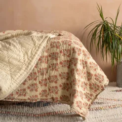 Graham & Green Quilts & Bedding<Antiqued Floral Block Printed Quilts