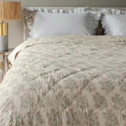 Graham & Green Quilts & Bedding<Antiqued Floral Block Printed Quilts