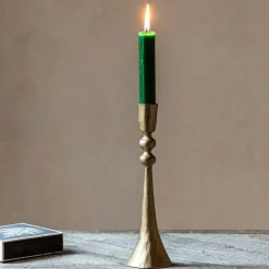 Graham & Green Candle Holders & Candles<Antiqued Gold Fluted Ball Candle Holder