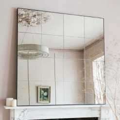 Graham & Green Overmantle Mirrors|Wall Mirrors<Antiqued Squares Wall Mirror