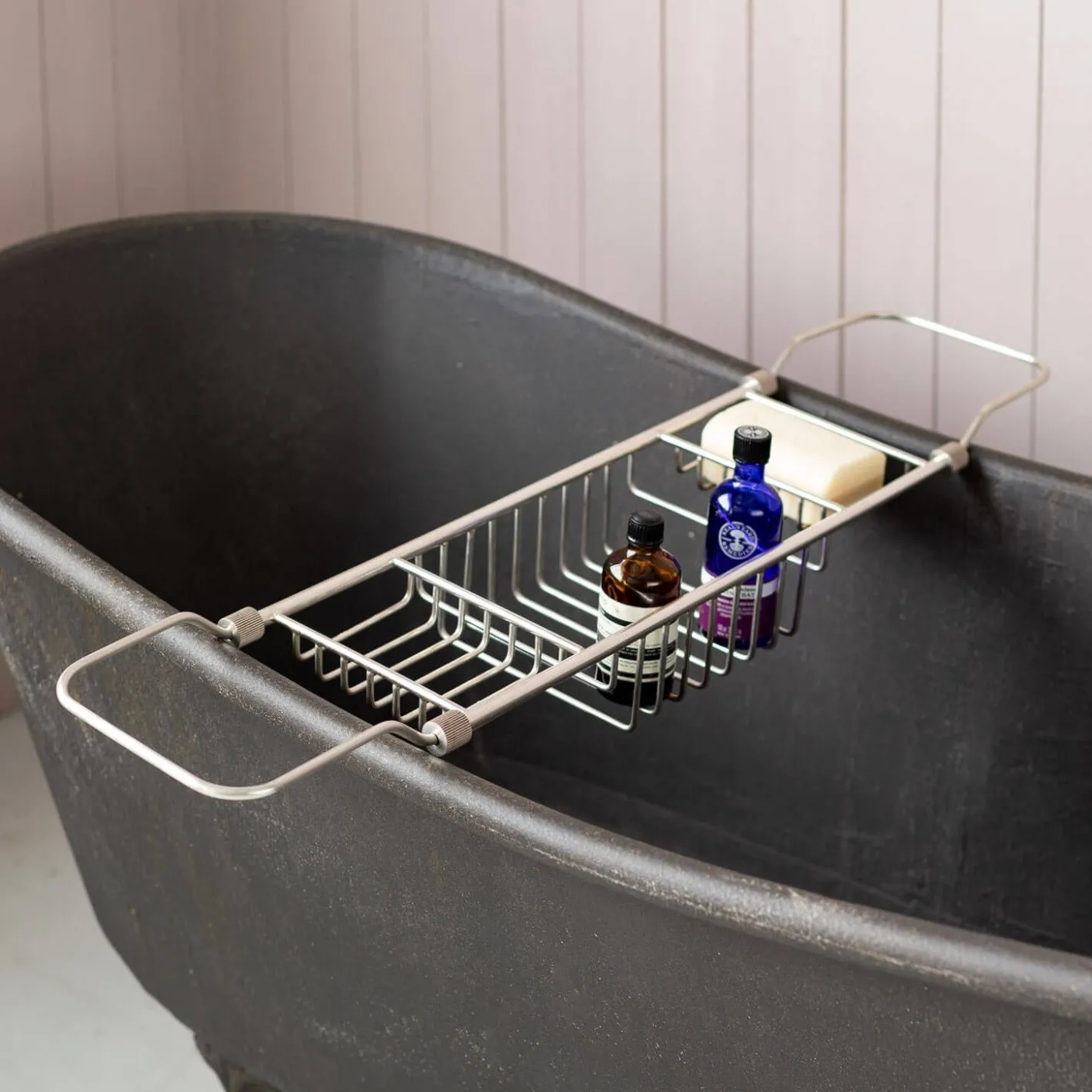 Graham & Green Bathroom Accessories<Antique Silver Over the Bath Tub Caddy