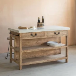 Graham & Green Kitchen Islands|Kitchen Islands And Larders<Aria Marble Topped Kitchen Breakfast Bar