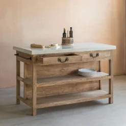 Graham & Green Kitchen Islands|Kitchen Islands And Larders<Aria Marble Topped Kitchen Breakfast Bar