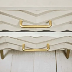 Graham & Green Bedside Tables<Ariella Chevron Large Bedside Table