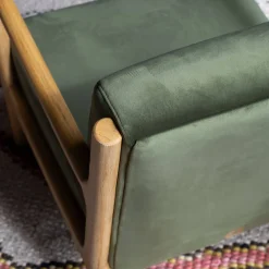 Graham & Green Armchairs<Ashton Moss Green Velvet Armchair