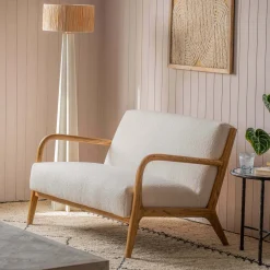 Graham & Green Ready To Go Sofas<Ashton Two Seater White Bouclé Sofa