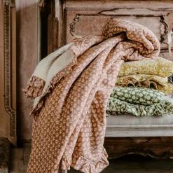 Graham & Green Sofa Throws|Throws & Blankets<Ava Floral Block Printed Sherpa Throw