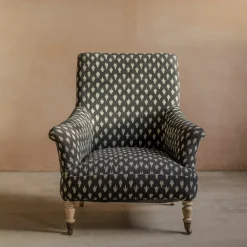 Graham & Green Armchairs<Avree Black Ikat Armchair