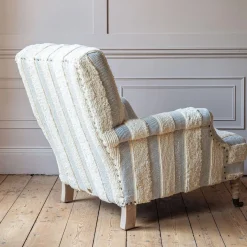 Graham & Green Armchairs<Avree Misty Blue and White Striped Armchair