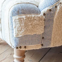 Graham & Green Armchairs<Avree Misty Blue and White Striped Armchair