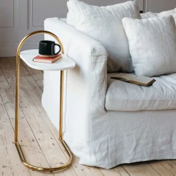Graham & Green Side Tables<Axton White Marble Side Table