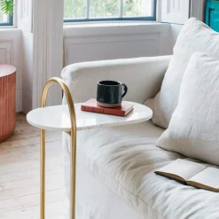 Graham & Green Side Tables<Axton White Marble Side Table