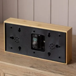 Graham & Green Clocks<Bamboo Thermometer & Hygrometer Alarm Clock
