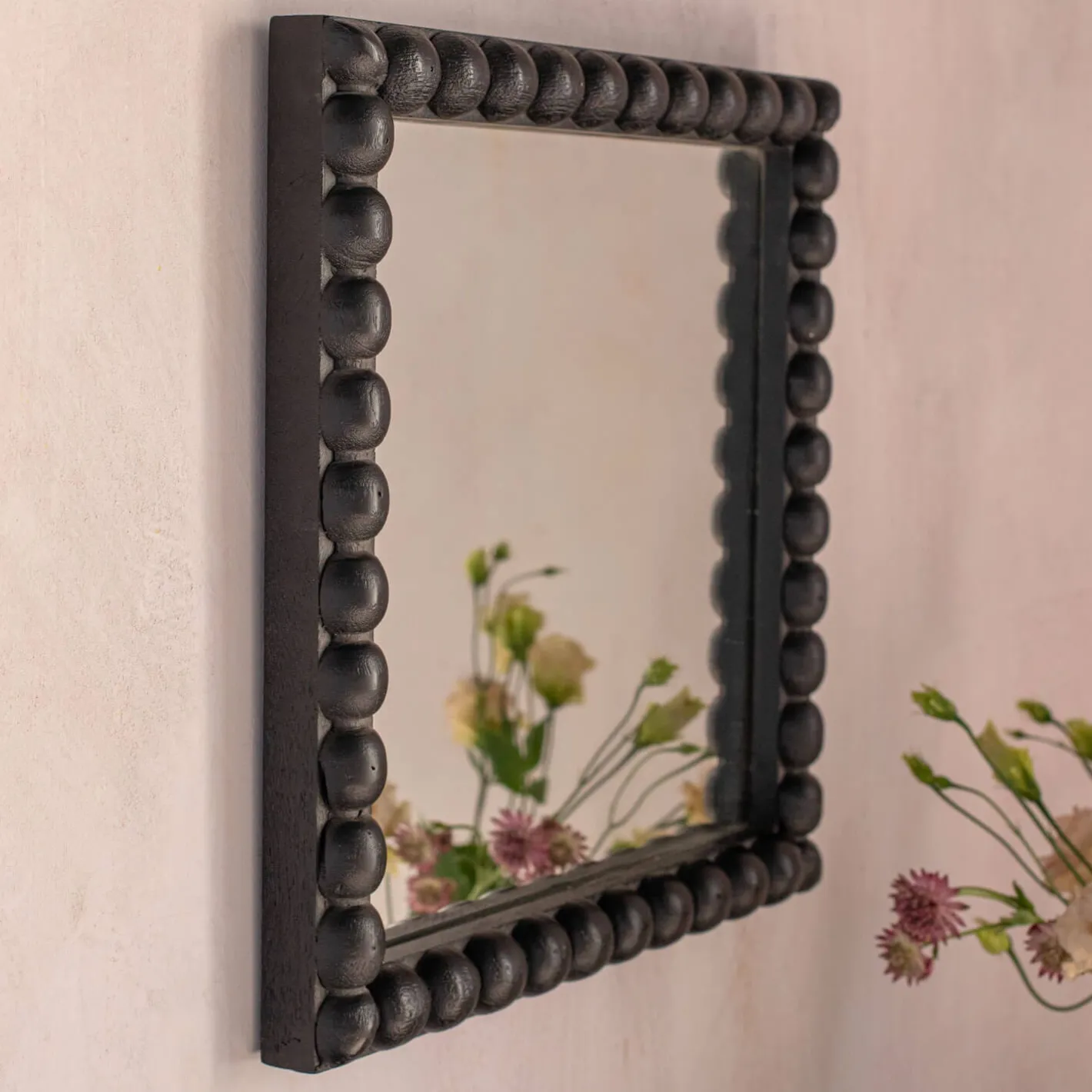 Graham & Green Wall Mirrors<Barnaby Black Square Wall Mirror
