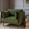 Graham & Green Armchairs<Bayler Moss Green Velvet Armchair