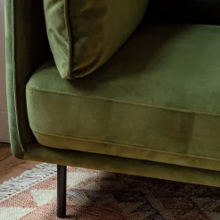 Graham & Green Armchairs<Bayler Moss Green Velvet Armchair