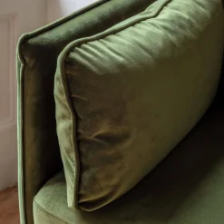 Graham & Green Armchairs<Bayler Moss Green Velvet Armchair