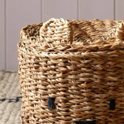 Graham & Green Laundry Baskets<Bear Woven Seagrass Basket with Lid