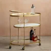 Graham & Green Drinks Trolleys & Bars<Beau Drinks Trolley with White Marble and Glass Shelves