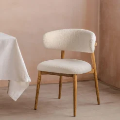Graham & Green Dining Chairs<Beaufort White Boucle Dining Chair