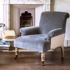 Graham & Green Armchairs<Bella Grey Velvet Armchair