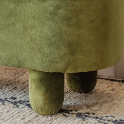 Graham & Green Benches & Ottomans|Ottomans & Benches<Bellamy Olive Velvet Bench