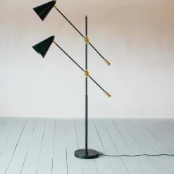 Graham & Green Floor Lamps<Black Adjustable Twin Floor Lamp