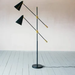 Graham & Green Floor Lamps<Black Adjustable Twin Floor Lamp