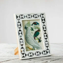Graham & Green Photo Frames<Black and White Triangles Bone Frame