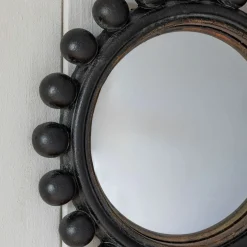 Graham & Green Round Mirrors|Wall Mirrors<Black Bobble Convex Wall Mirror